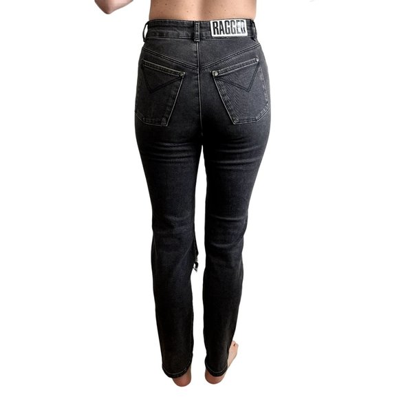 The Ragged Priest Grey Denim Custom Red and Black Snake Design Size 26 - Picture 4 of 5